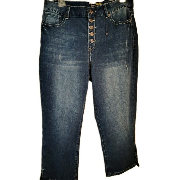 Suzanne Betro Denim - Suzanne Betro Capri Women's Denim Jeans Size 14 Button Fly...